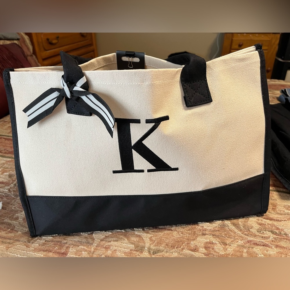 Stylish Black and Cream Tote Bag